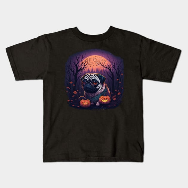 Halloween pug Kids T-Shirt by MrPug